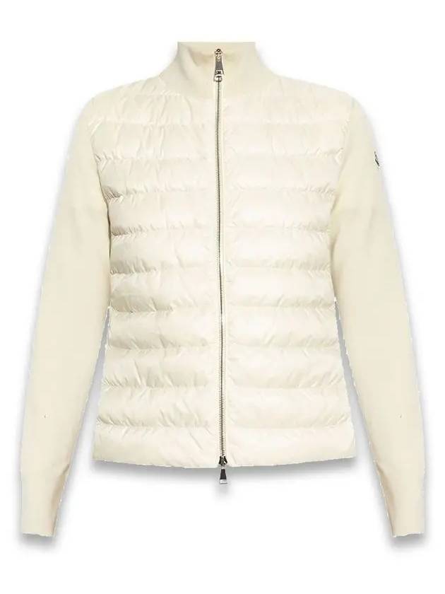 Logo Patch Padded Cardigan Cream - MONCLER - BALAAN 2