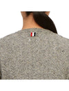 Cable Pointelle Striped Donegal Wool Short Sleeve Cardigan Light Grey - THOM BROWNE - BALAAN 10