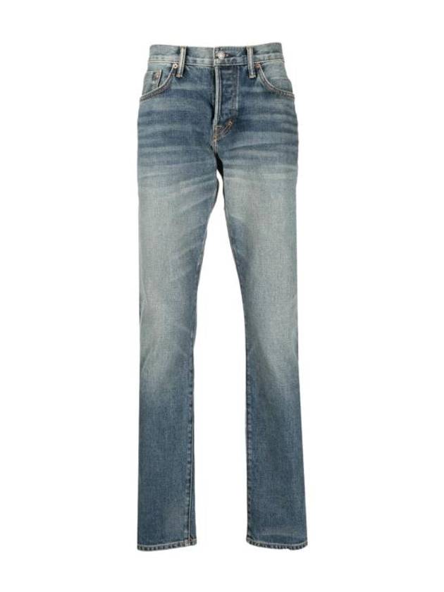 Cotton Straight Jeans Blue - TOM FORD - BALAAN 1