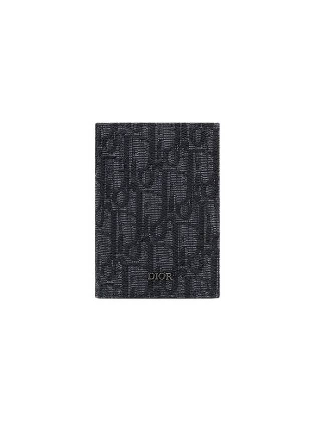 Bi-Fold Card Holder Black  Oblique Jacquard - DIOR - BALAAN 2