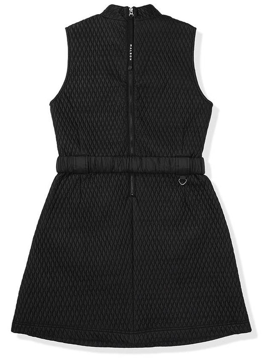 SMOKING QUILT BELTED DRESS BLACK WOMAN - MALBON GOLF - BALAAN 2