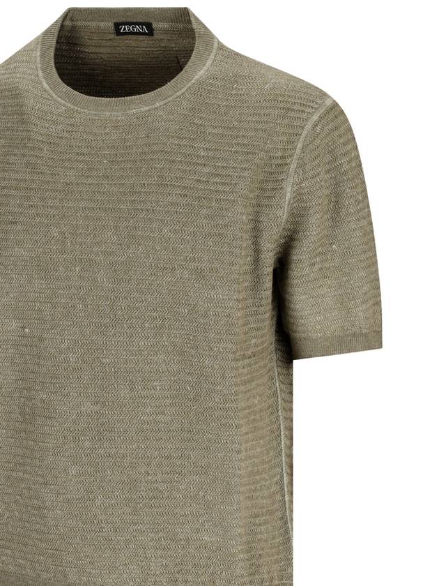 LINEN AND SILK T-SHIRT - ERMENEGILDO ZEGNA - BALAAN 3