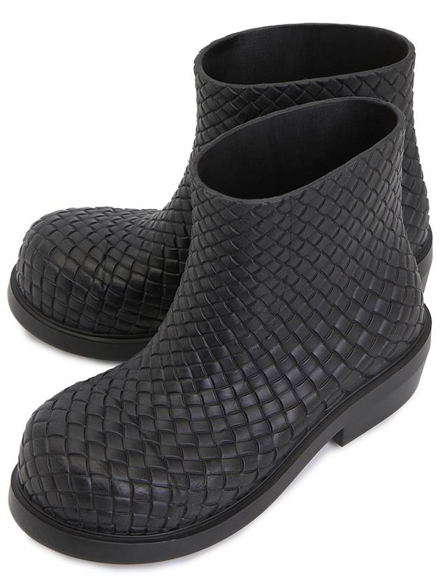 Fireman Intrecciato Leather Ankle Boots Black - BOTTEGA VENETA - BALAAN 2