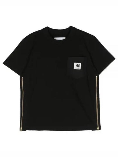 Logo Patch Short Sleeve T-Shirt Black - SACAI - BALAAN 2