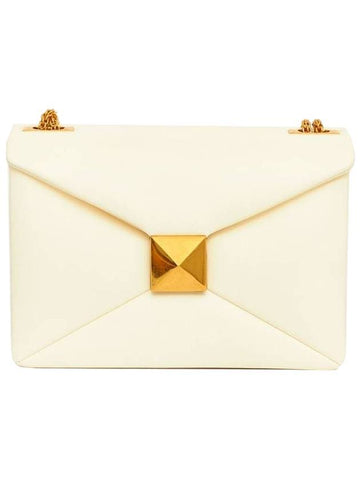 one-stud nappa chain shoulder bag ivory - VALENTINO - BALAAN 1