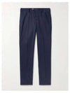 Tapered Chino Cotton Straight Pants Navy - BRUNELLO CUCINELLI - BALAAN 2