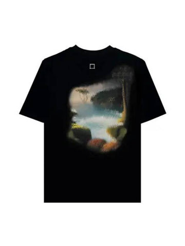 Women s Blur Graphic T Shirt Black 201368 - WOOYOUNGMI - BALAAN 1