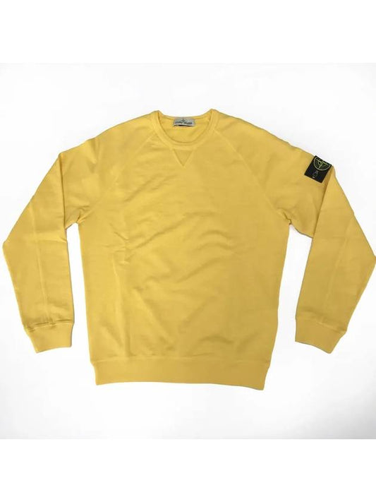 Garment Dyed Malfile Fleece Crewneck Sweatshirt Yellow - STONE ISLAND - BALAAN 2