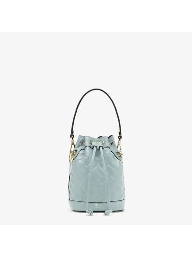 Mon Tresor FF Motif Leather Mini Bag Light Blue - FENDI - BALAAN 1