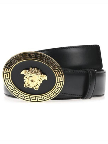 leather belt DCU4949DVTP1NERO BLACK - VERSACE - BALAAN 1