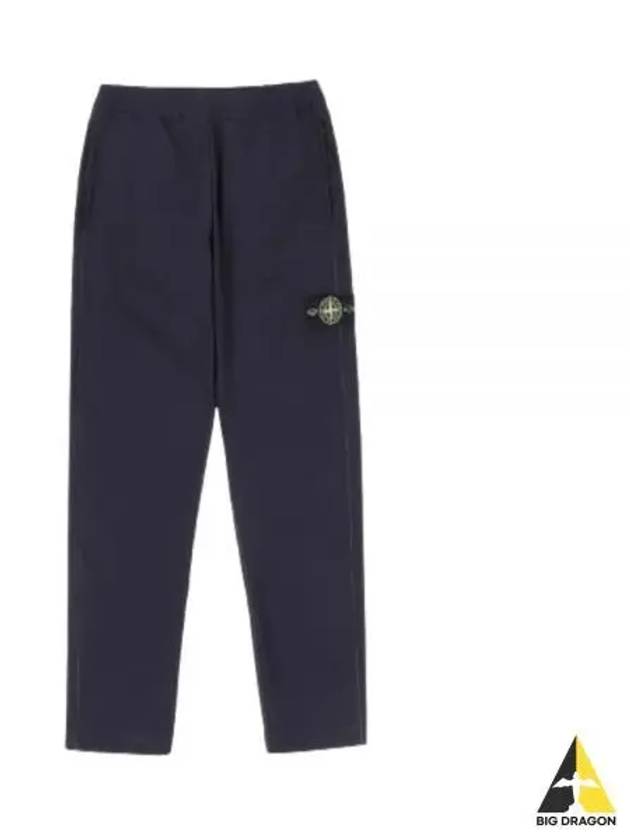 Logo Badge Fleece Regular Fit Jogger Pants Navy - STONE ISLAND - BALAAN 2