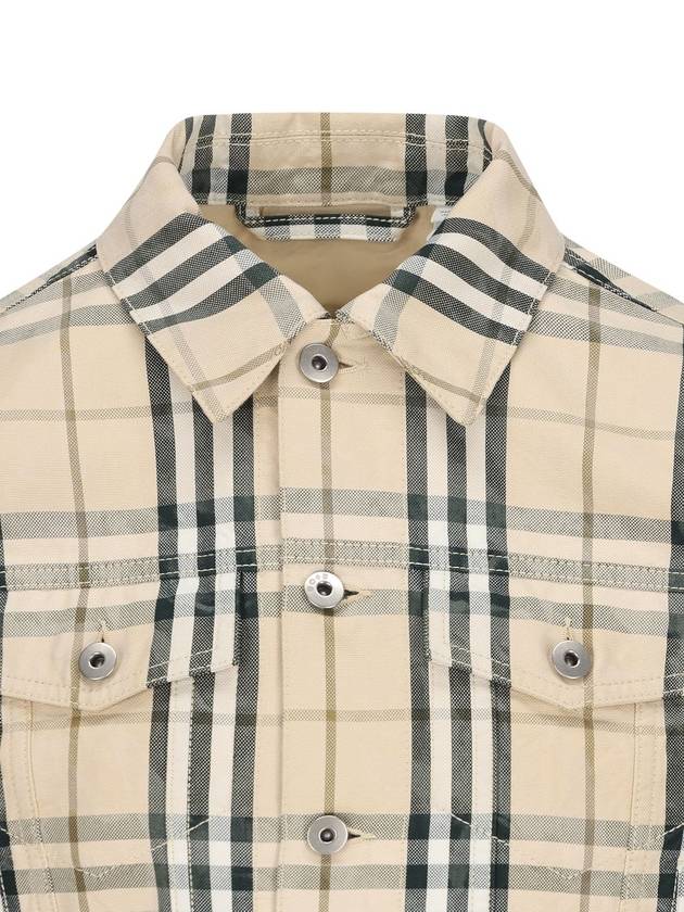 Check Cropped Denim Jacket Grain - BURBERRY - BALAAN 4