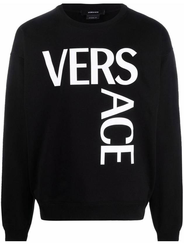 Across Logo Sweatshirt Black - VERSACE - BALAAN 2