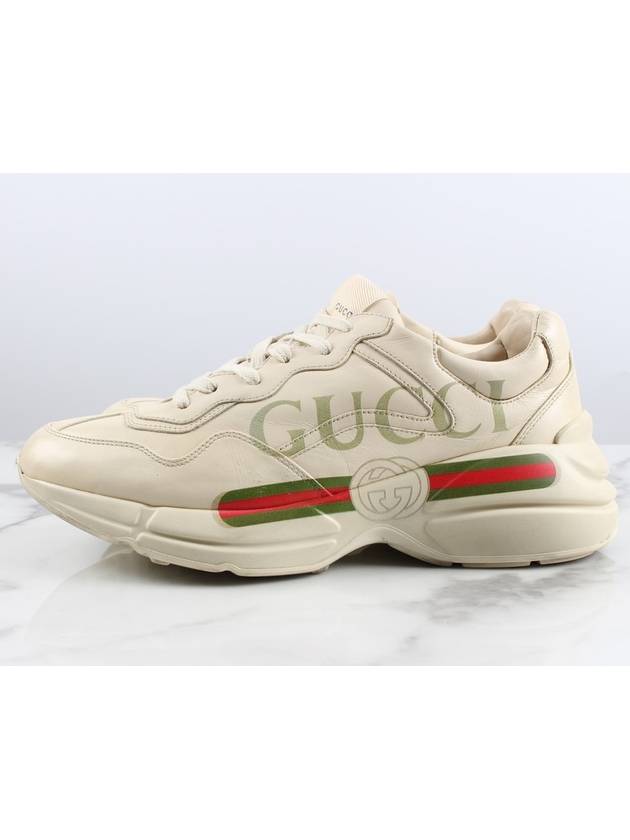 Rhyton strip logo sneakers size 8 5 - GUCCI - BALAAN 7