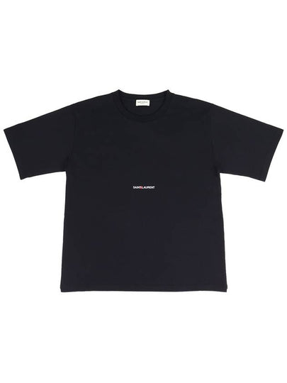 Rive Gauche Short Sleeve T-Shirt Black - SAINT LAURENT - BALAAN 2