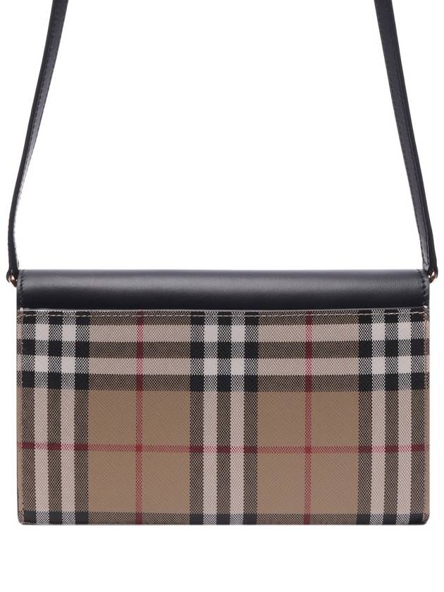 Detachable Strap Checked Leather Wallet Cross Bag Black - BURBERRY - BALAAN 5