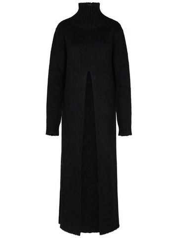 Jil Sander Black Alpaca Blend Dress - JIL SANDER - BALAAN 1