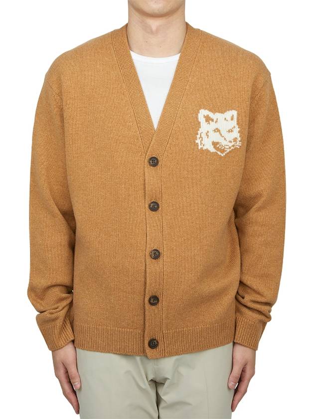 Fox Head Intarsia Comfort Cardigan Brown - MAISON KITSUNE - BALAAN 2