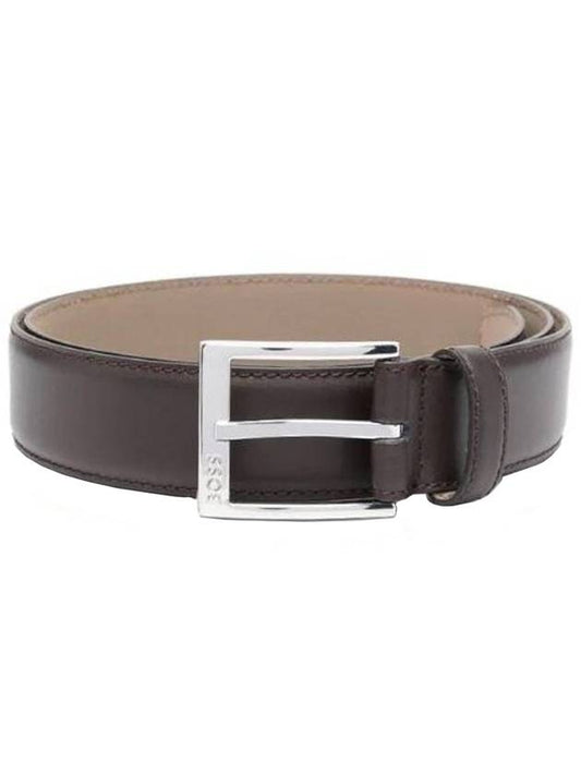Ellotyo Leather Belt Dark Brown - HUGO BOSS - BALAAN.
