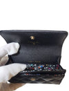 CC logo flap caviar card wallet black - CHANEL - BALAAN 9