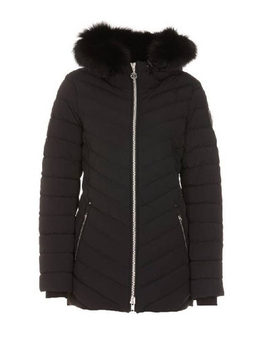 Women's Roselan Hooded Padded Black Fur Black - MOOSE KNUCKLES - BALAAN 1