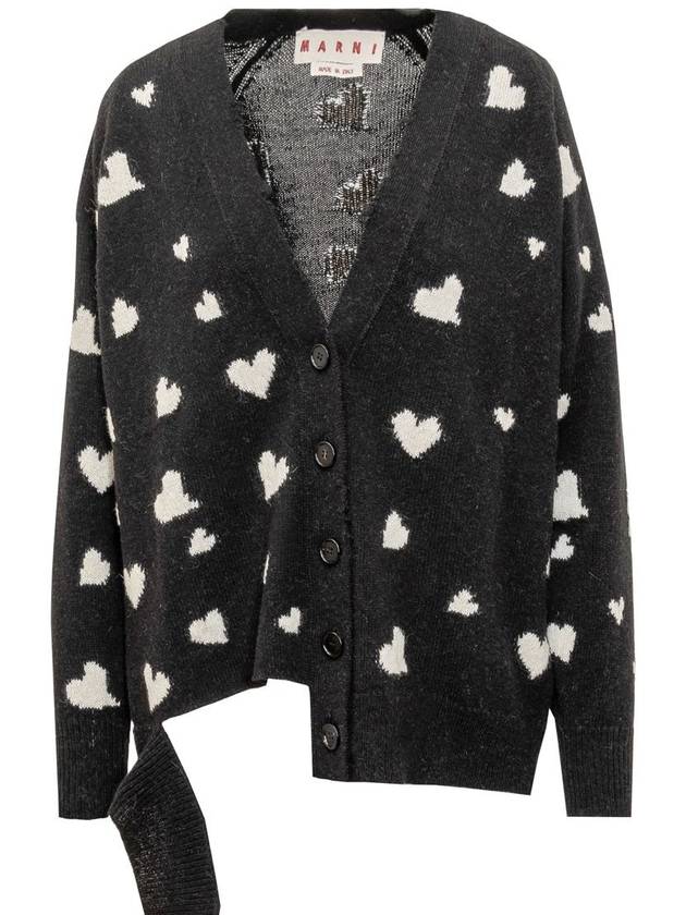 Bunch of Hearts Wool Cardigan Black - MARNI - BALAAN 2