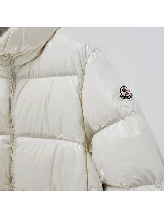 Women s Logo Patch ABBADIA Down Padded Short Jacket Off White 1A00007 5963V 070 - MONCLER - BALAAN 4