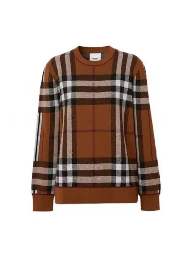 Checked Wool Knit Top Brown - BURBERRY - BALAAN 2