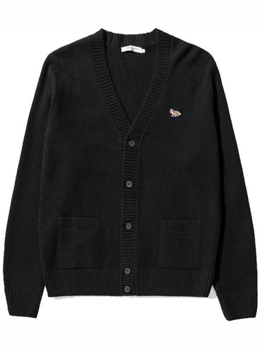 Maison Kitsune Embroidered Baby Fox Patch Ribbed Lambswool Cozy Cardigan - MAISON KITSUNE - BALAAN 1