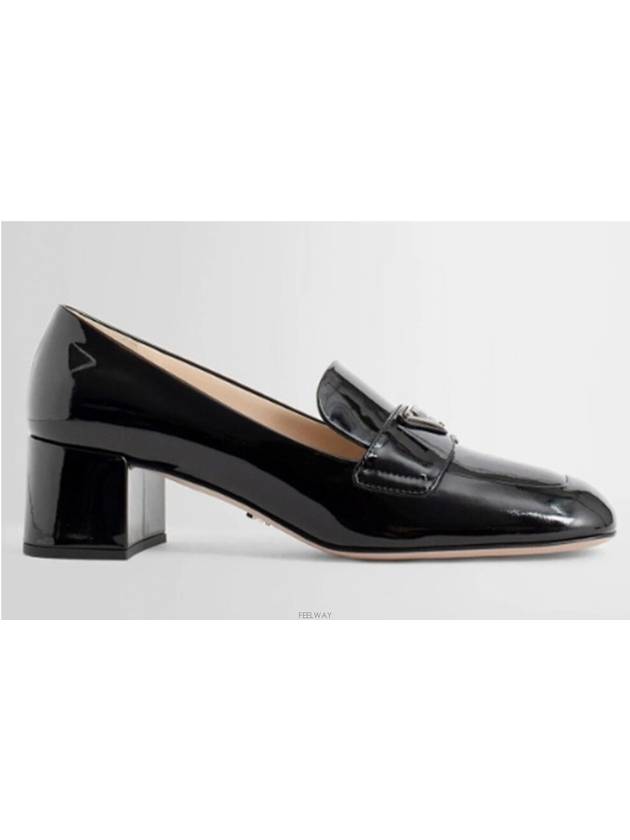 Enamel Metal Triangle Logo Loafers Black - PRADA - BALAAN 4