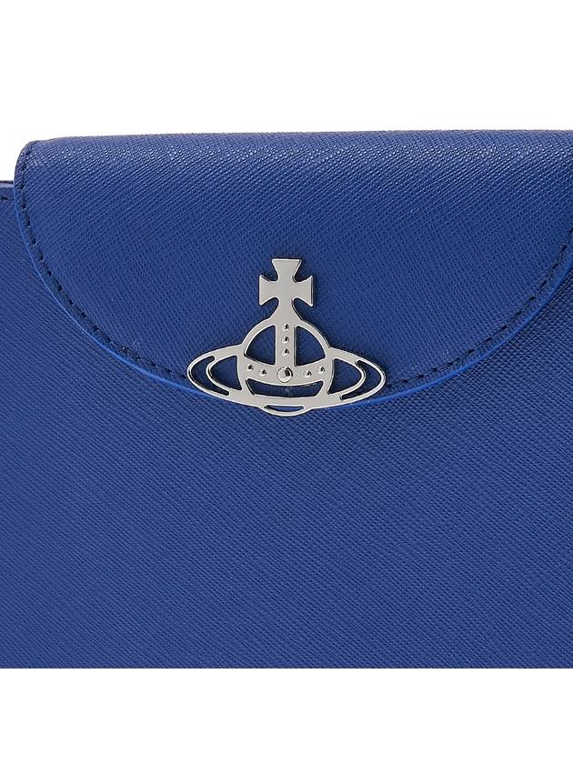 Half Moon Saddle Saffiano Leather Cross Bag Blue - VIVIENNE WESTWOOD - BALAAN 7