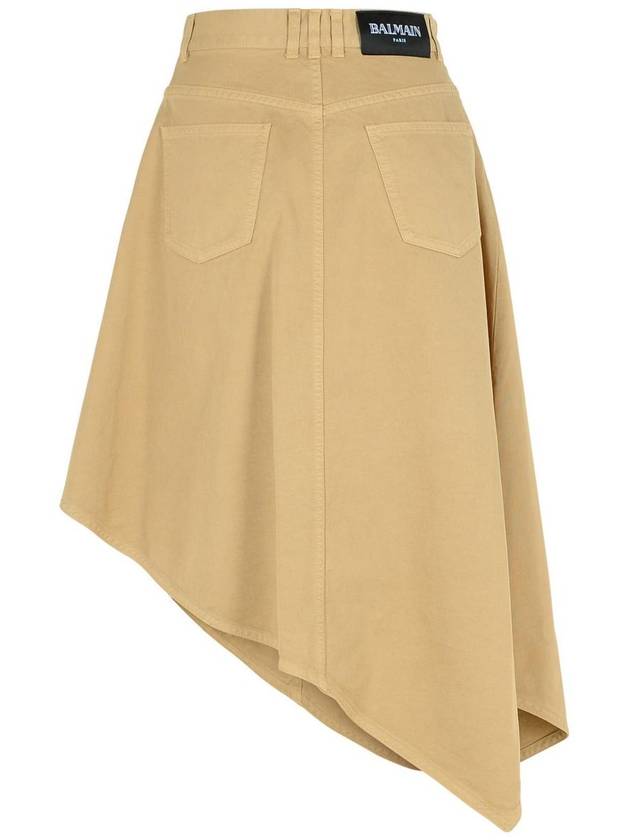 Balmain Beige Cotton Skirt - BALMAIN - BALAAN 3