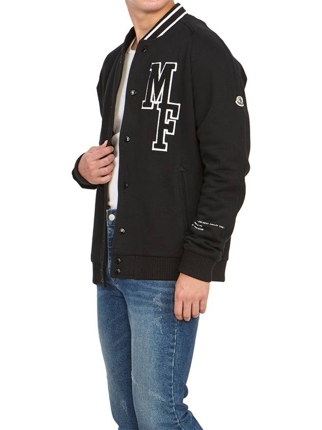 Fragment collab Varsity Fleece Cardigan Black - MONCLER - BALAAN 7