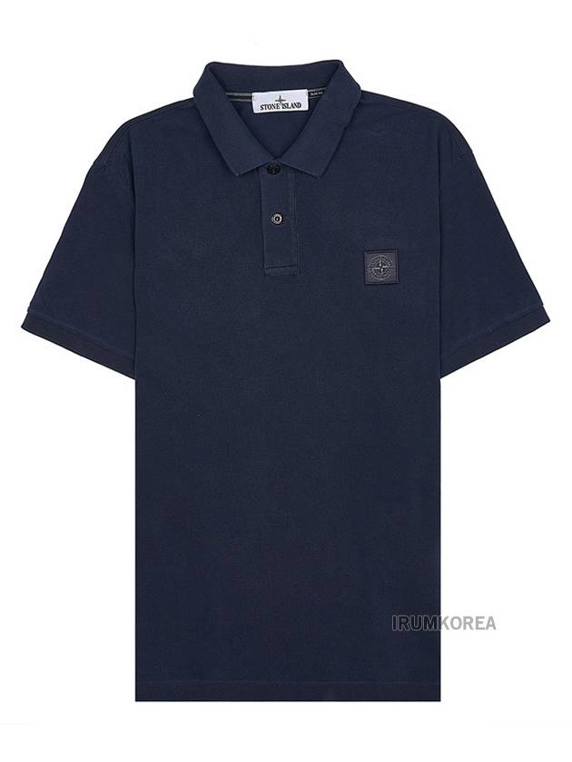 Wappen Cotton Short Sleeve Polo Shirt Navy - STONE ISLAND - BALAAN 2