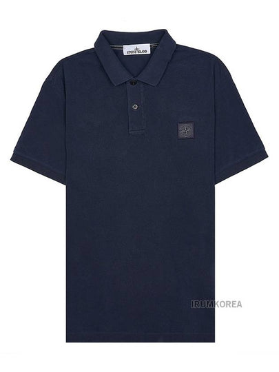 Wappen Cotton Short Sleeve Polo Shirt Navy - STONE ISLAND - BALAAN 2