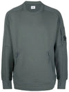 Men's Diagonal Lens Wappen Crew Neck Sweatshirt Gray - CP COMPANY - BALAAN.