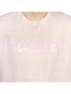 Men's Graffiti Logo Short Sleeve T-Shirt Pink - ALEXANDER MCQUEEN - BALAAN 9