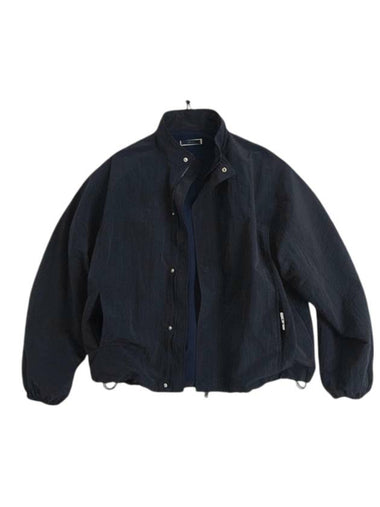 High Neck Wind Denim Jacket Navy - ARK.B - BALAAN 1