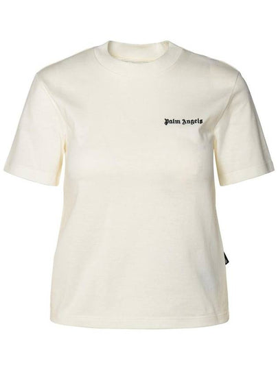 logo embroidered cotton T shirt PWAA044S24JER0010310 - PALM ANGELS - BALAAN 2