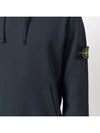 Wappen Patch Brushed Cotton Fleece Hoodie Dark Blue - STONE ISLAND - BALAAN 4