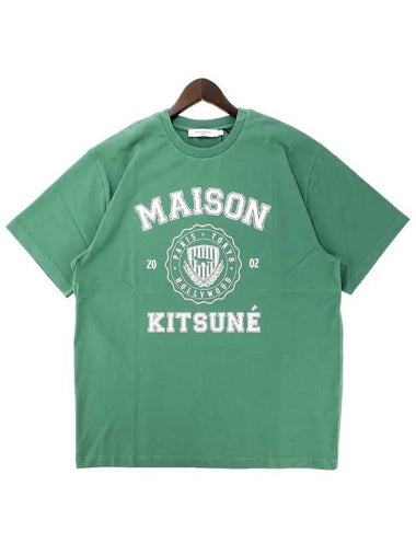 Men s Short Sleeve T Shirt KM00143KJ0105 TROPICAL GREEN 271144 - MAISON KITSUNE - BALAAN 1