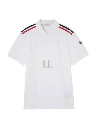 Men's Logo Pique Cotton Short Sleeve Polo Shirt White - MONCLER - BALAAN 2