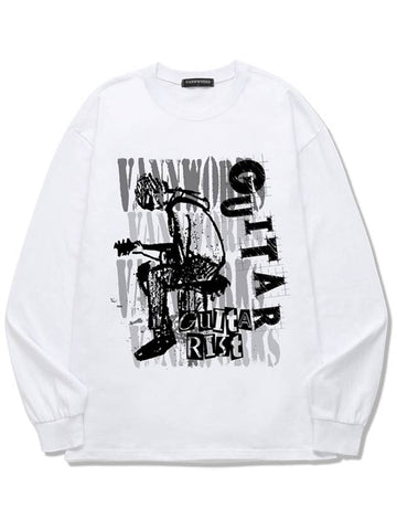 Guitar Long Sleeve T-Shirt White - VANN WORKS - BALAAN 1