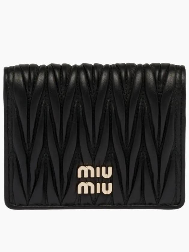 Matelasse Leather Half Wallet Black - MIU MIU - BALAAN 2