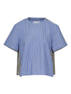 Cotton Poplin Nylon Twill Pullover Short Sleeve Shirt Light Blue - SACAI - BALAAN 1