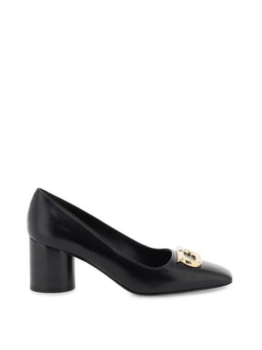 Gancini Leather Pumps Black - SALVATORE FERRAGAMO - BALAAN 1