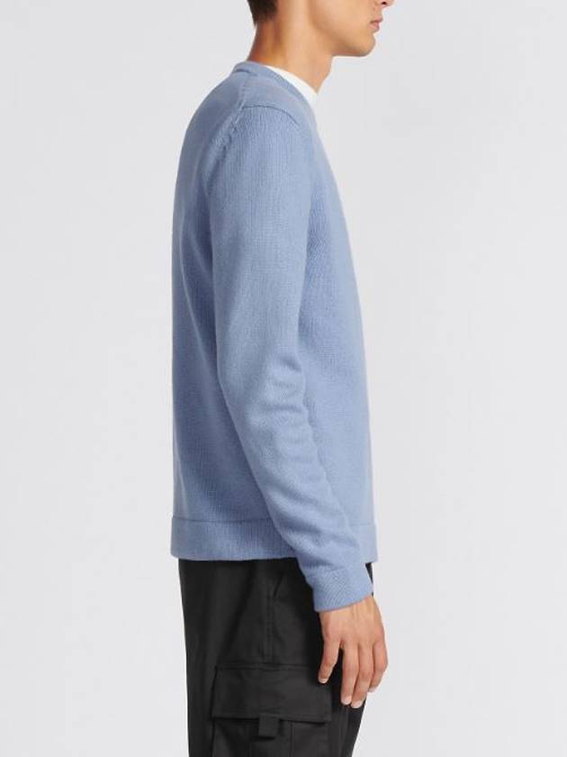 Couture Embroidered Cashmere Jersey Knit Top Blue - DIOR - BALAAN 7