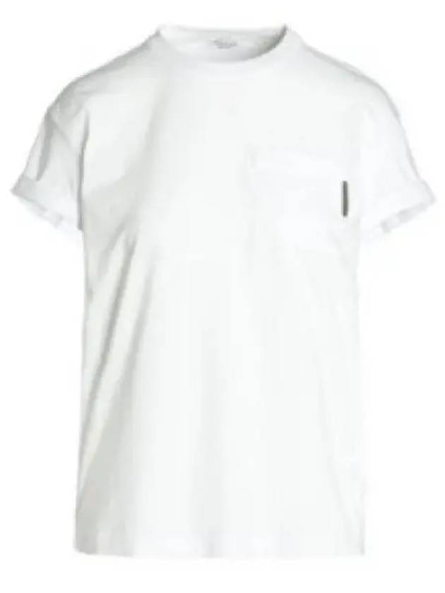 Stretch Cotton Jersey Short Sleeve T-Shirt White - BRUNELLO CUCINELLI - BALAAN 2