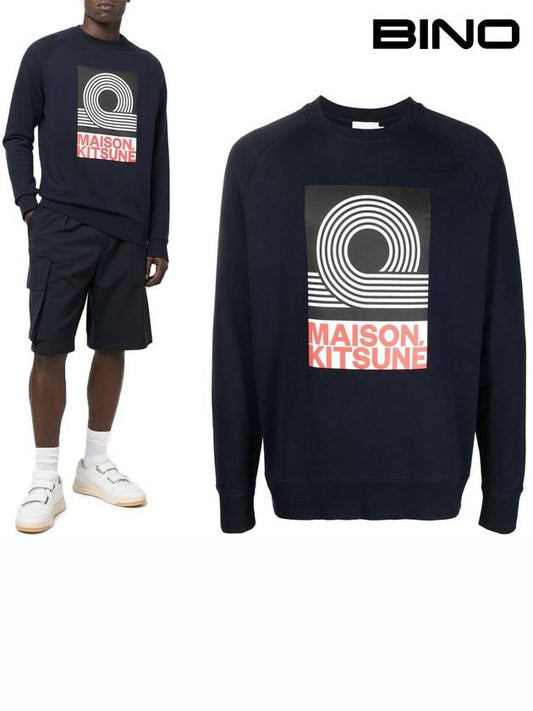 Anthony Burrill Clean Cotton Sweatshirt Navy - MAISON KITSUNE - BALAAN 2