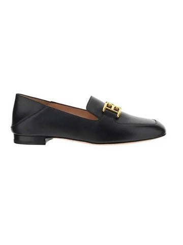 Ella Gold BB Logo Loafers WF1021 VT005 U901 Black - BALLY - BALAAN.